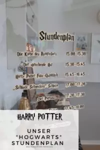 Ohne einen Plan - einen Stundenplan oder eine Agenda - wird es mit neun Kindern zwischen sieben und neun Jahren doch arg chaotisch. Deshalb überlegten wir uns einen Harry Potter Stundenplan für den Tag.
