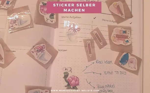 Sticker selber machen mit nur 4 Materialien! Jetzt die Schritt für Schritt Anleitung für Kinder ansehen