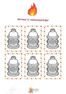 Feuerwehr Kindergeburtstag: Mit unserem PDF-Paket zur unvergesslichen Party" 4 Ein weiterer wichtiger Bestandteil des Feuerwehr Kindergeburtstags sind die Dekorationen. Als Teil der Kindergeburtstags Schnitzeljagd findest du druckbare Namensschilder, Feuerwehrabzeichen und eine Wimpelkette. Mit diesen Bastelideen verwandelst du dein Zuhause im Handumdrehen in eine Feuerwehrstation.
Feuerwehr Kindergeburtstag